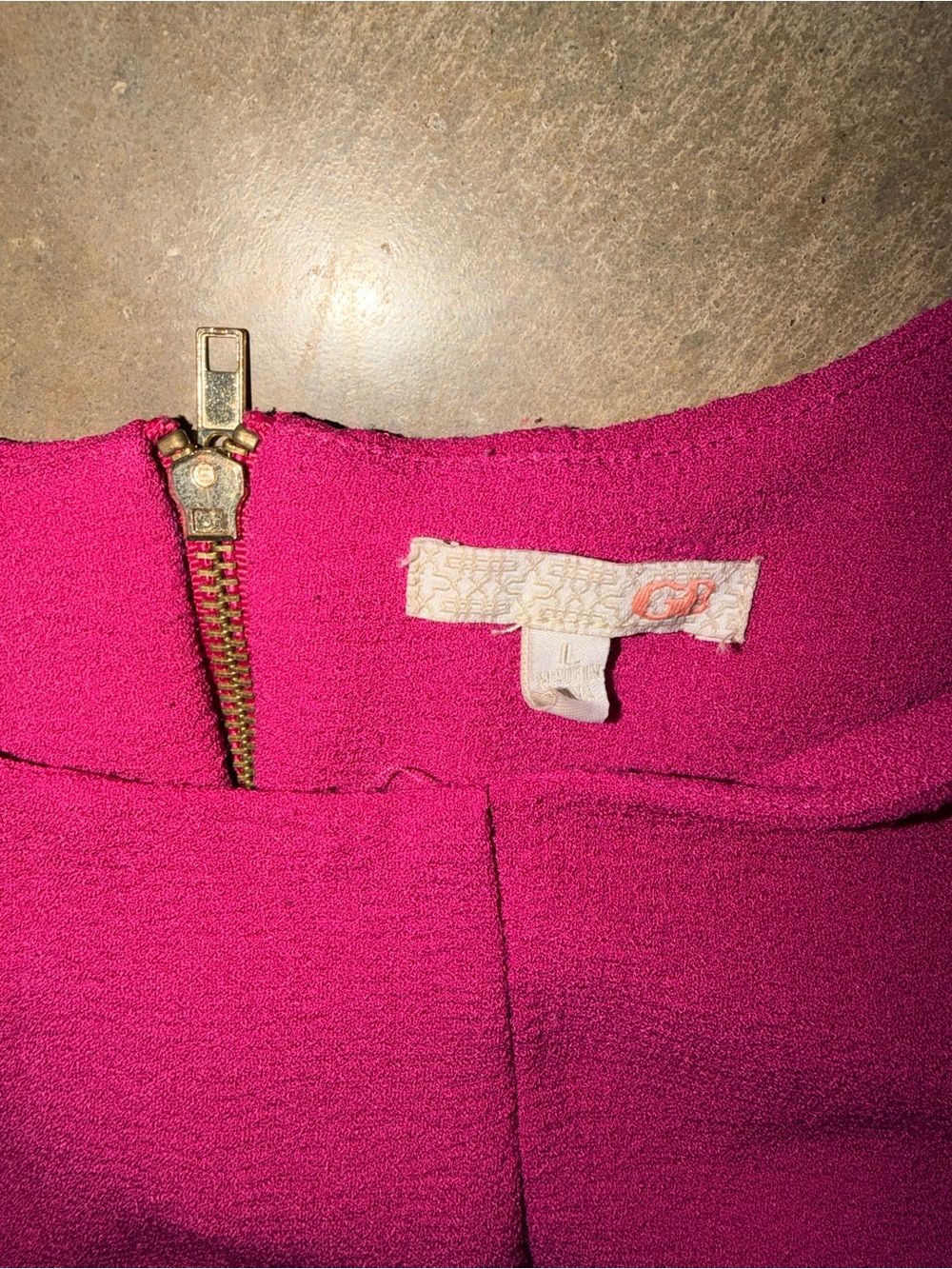 Gianni Bini Fuchsia Textured Fit & Flare Dress Sleeveless Zip Back Size Large - Picture 7 of 11